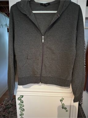 Charcoal Gray Zip Hoodie Sweatshirt